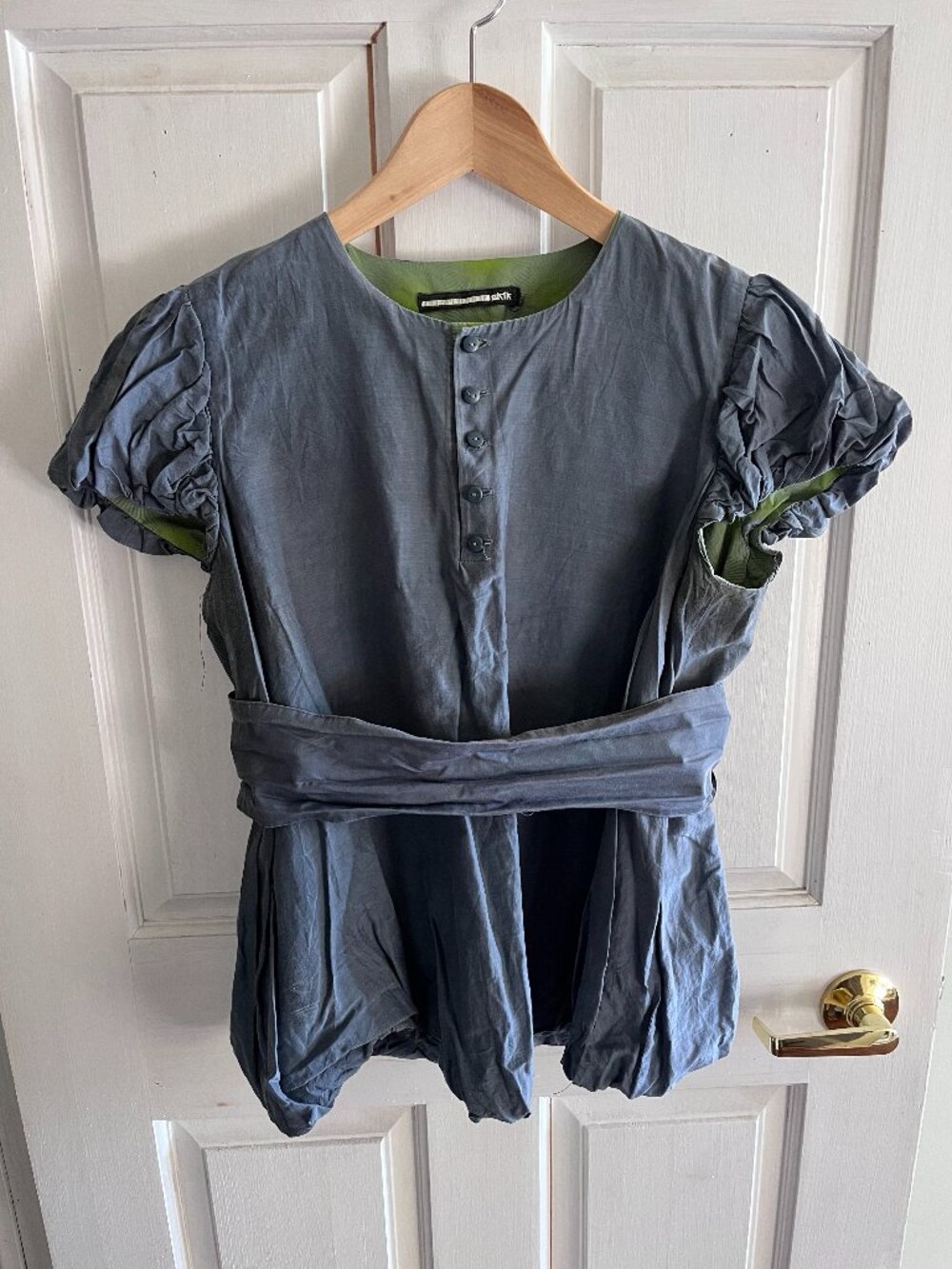 70% Cotton 30% Silk Skunkfunk Belted Top